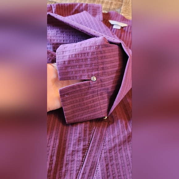 Christopher & Banks Plum Mock Neck Lightweight Jacket Purple Size XL - Picture 8 of 10